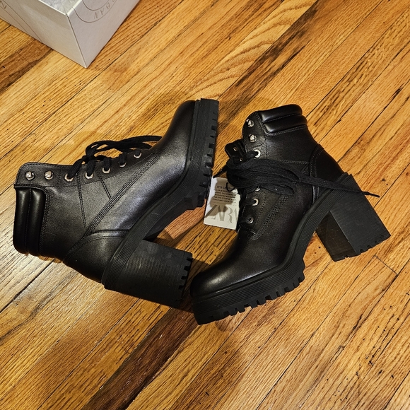 NWT Zara Black Boots Size 8 - Picture 6 of 6